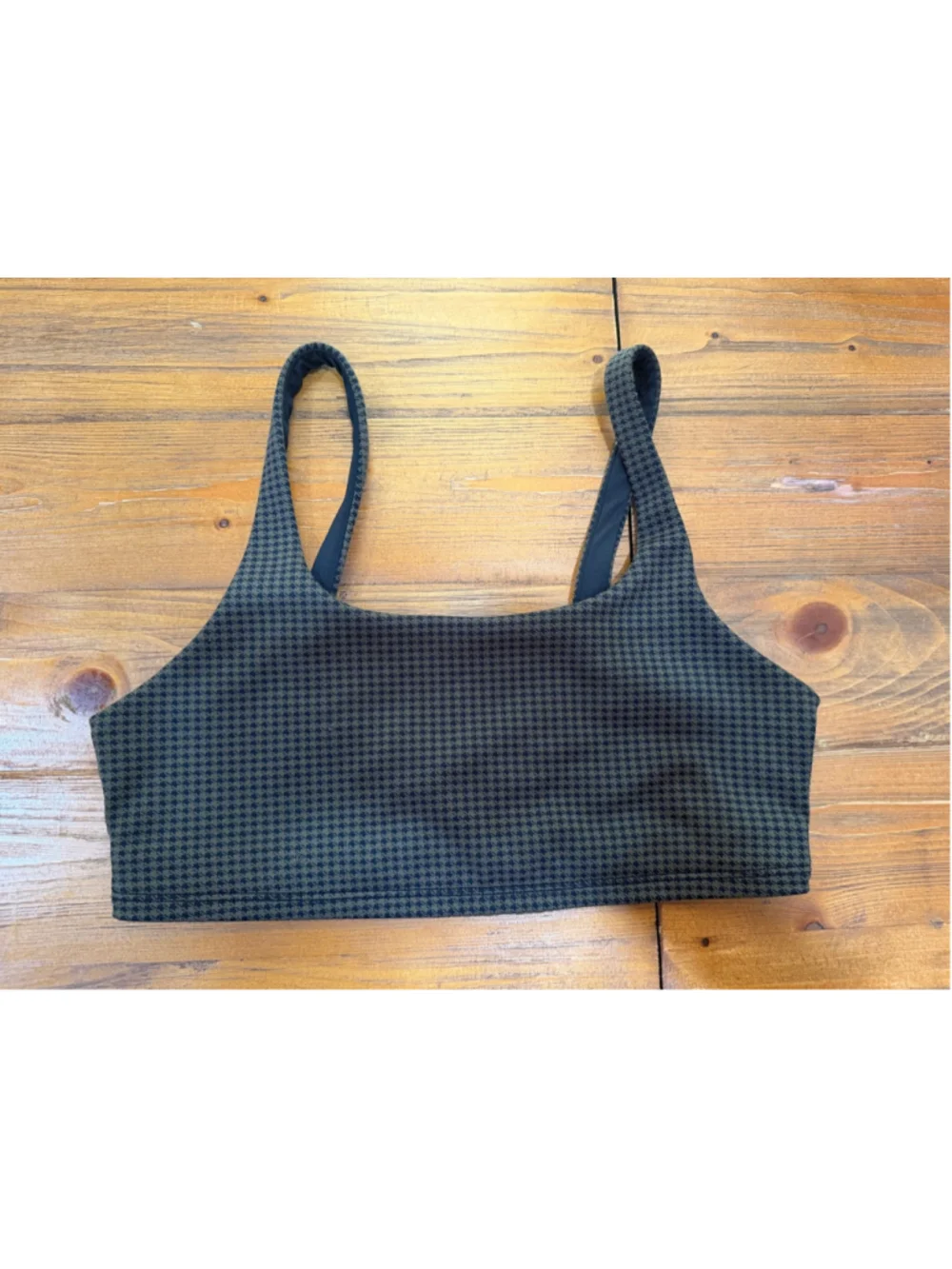 Alo Yoga Houndstooth Jacquard Longline Sports Bra Crop Top S